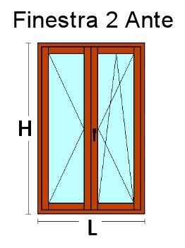 Finestra 2 Ante in Legno Lamellare Finger Joint