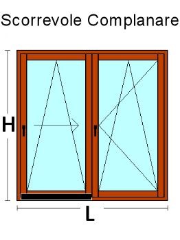 Finestra 2 Ante Scorrevole Complanare in Legno Lamellare Finger Joint