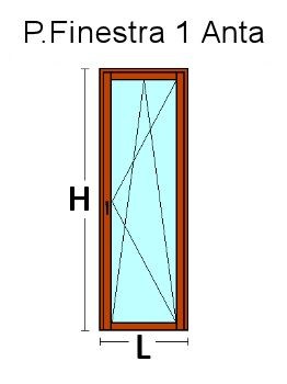Portafinestra 1 Anta in Legno Lamellare Finger Joint