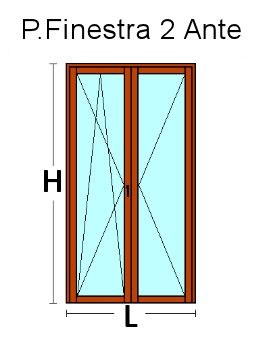 Portafinestra 2 Ante in Legno Lamellare Finger Joint e Alluminio