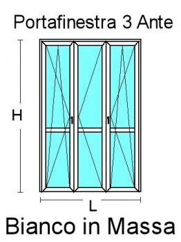 Porta Finestra 3 Ante in PVC