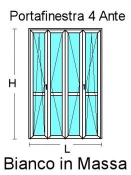 Porta Finestra 4 Ante in PVC